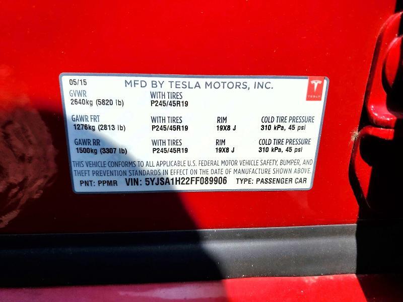 2015 TESLA MODEL S 85D — Фото 12 из 12