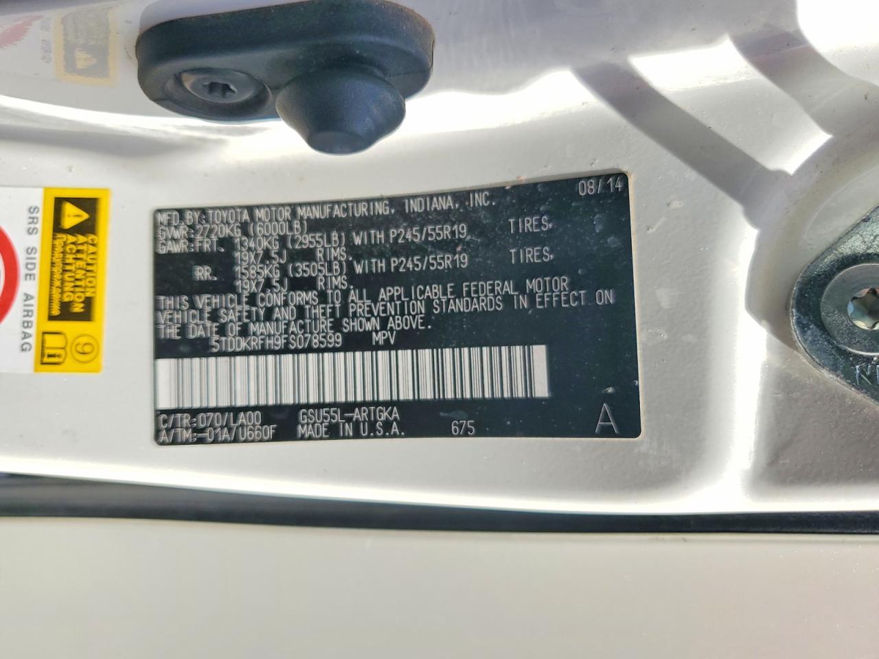 2015 TOYOTA HIGHLANDER LIMITED PLATINUM — Фото 13 из 13