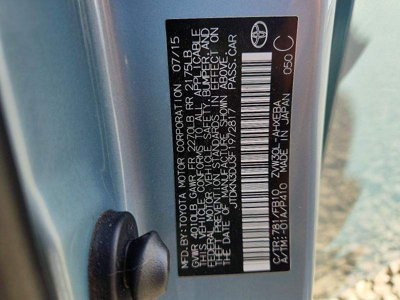 2015 TOYOTA PRIUS TWO — Фото 13 из 13