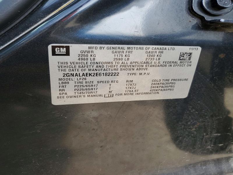 2GNALAEK2E6182222 2014 CHEVROLET EQUINOX photo no. 12