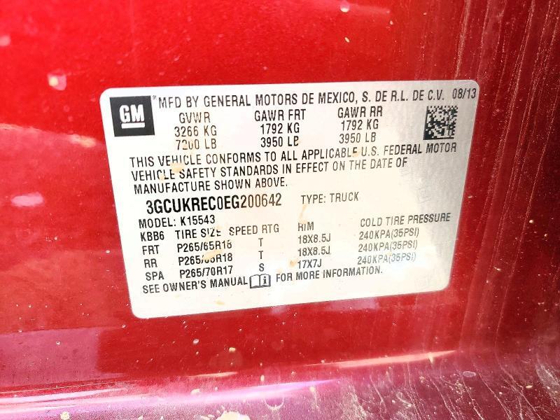 3GCUKREC0EG200642 2014 CHEVROLET SILVERADO photo no. 12