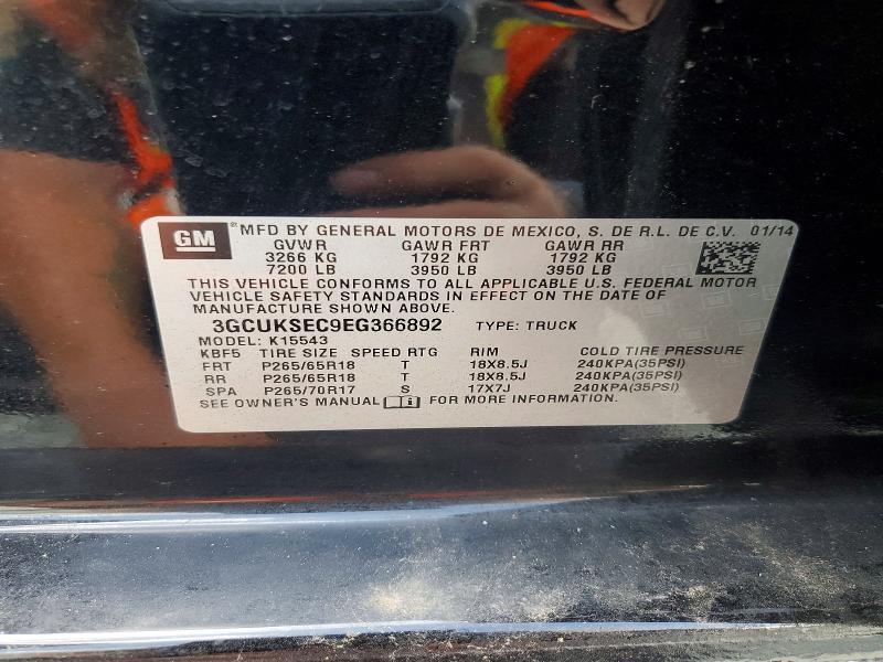 3GCUKSEC9EG366892 2014 CHEVROLET SILVERADO photo no. 12