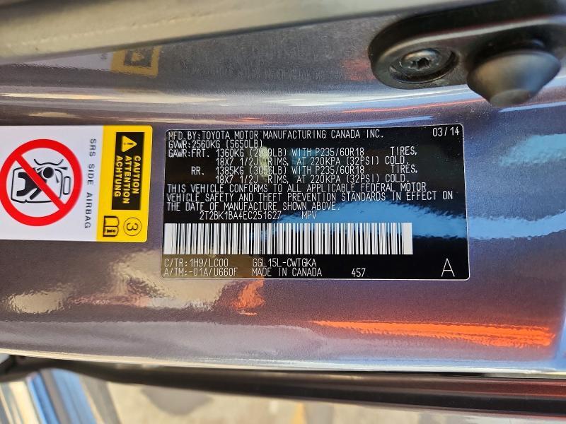 2T2BK1BA4EC251627 2014 LEXUS RX 350 photo no. 12