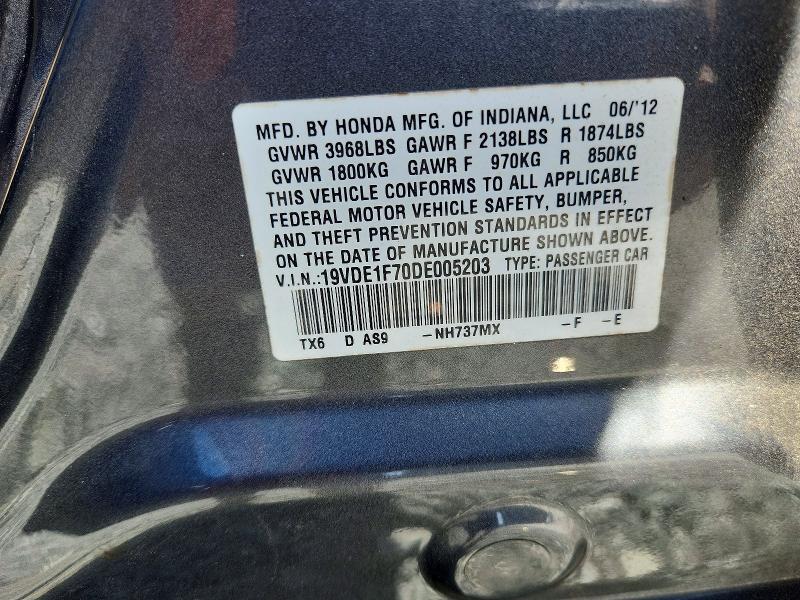19VDE1F70DE005203 2013 ACURA ILX photo no. 12