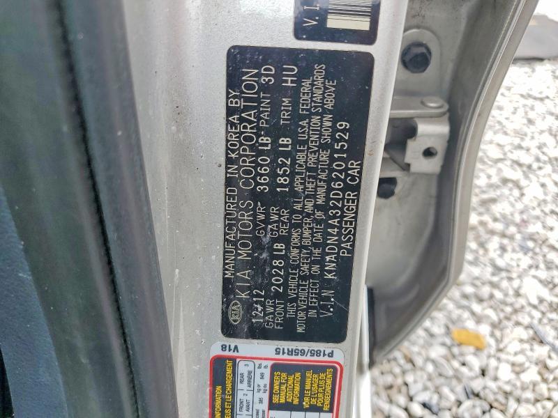 KNADN4A32D6201529 2013 KIA RIO photo no. 12