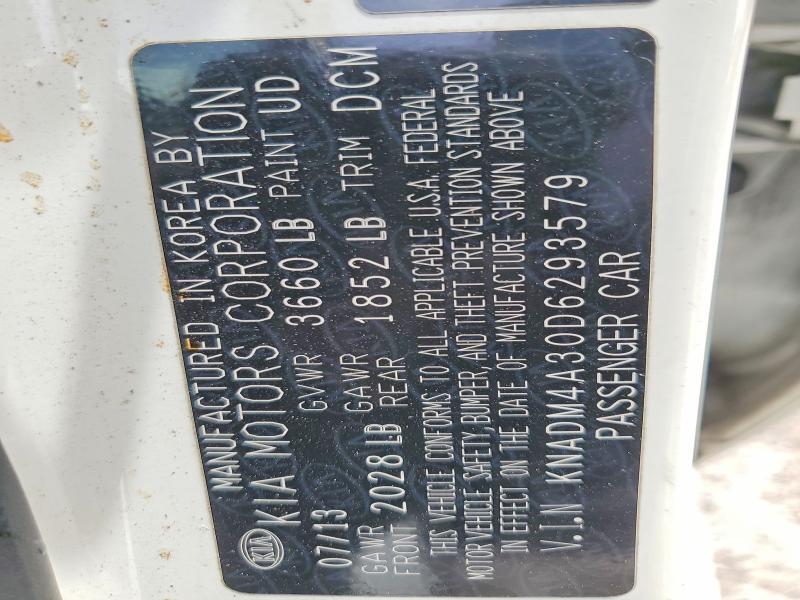 KNADM4A30D6293579 2013 KIA RIO photo no. 12