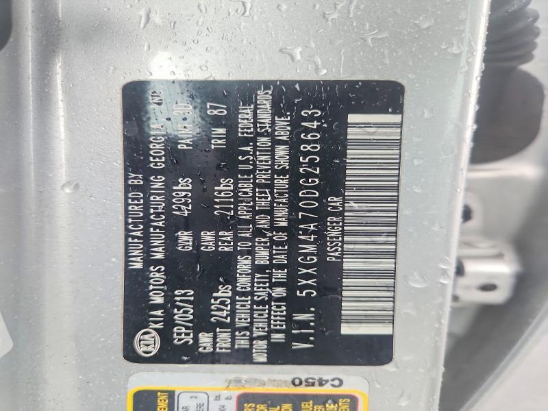5XXGM4A70DG258643 2013 KIA OPTIMA photo no. 12