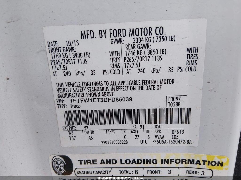 1FTFW1ET3DFD85039 2013 FORD F-150 photo no. 9