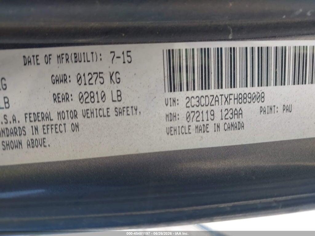 2C3CDZATXFH889008 2015 DODGE CHALLENGER photo no. 9