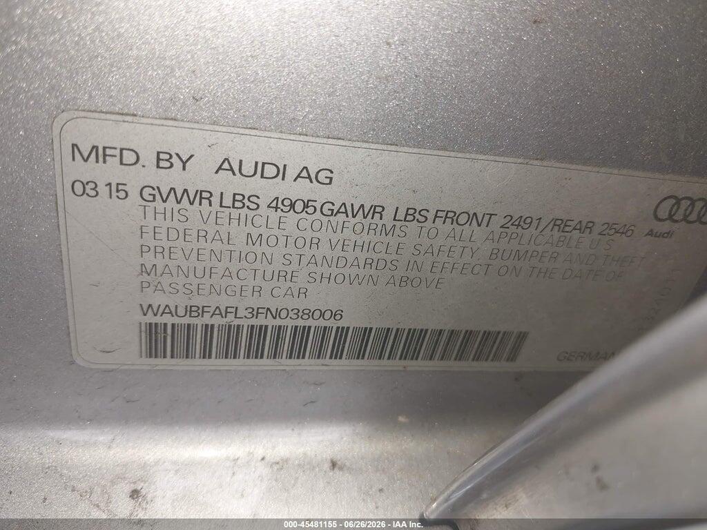 WAUBFAFL3FN038006 2015 AUDI A4 photo no. 9