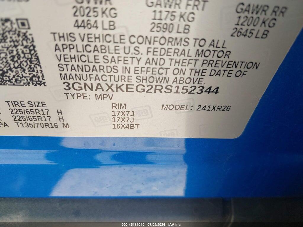3GNAXKEG2RS152344 2024 CHEVROLET EQUINOX photo no. 9