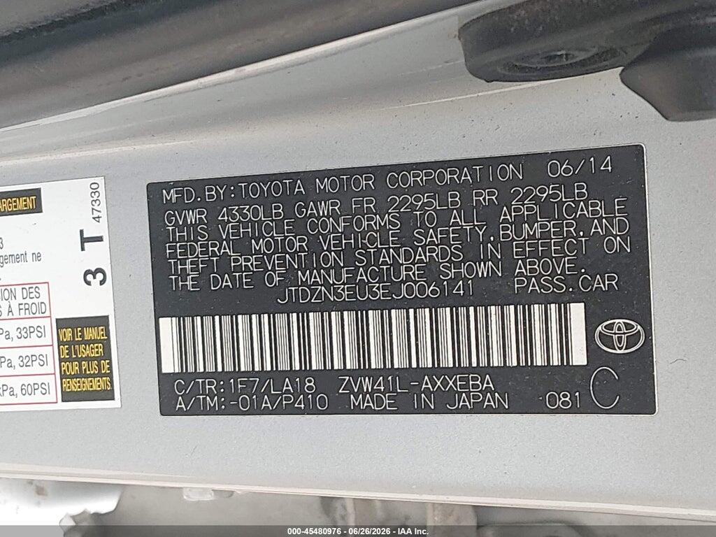 JTDZN3EU3EJ006141 2014 TOYOTA PRIUS V photo no. 9