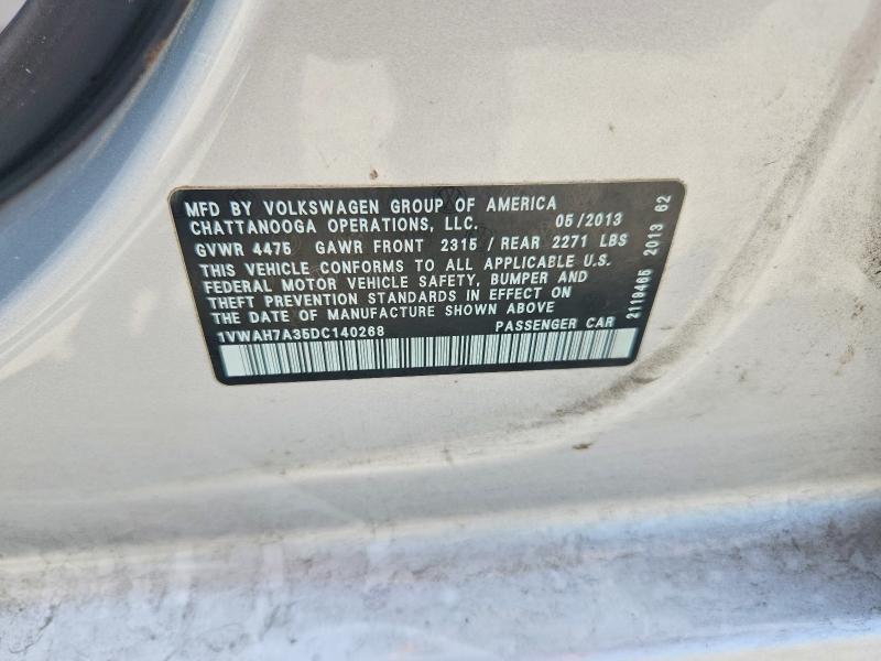 1VWAH7A35DC140268 2013 VOLKSWAGEN PASSAT photo no. 12