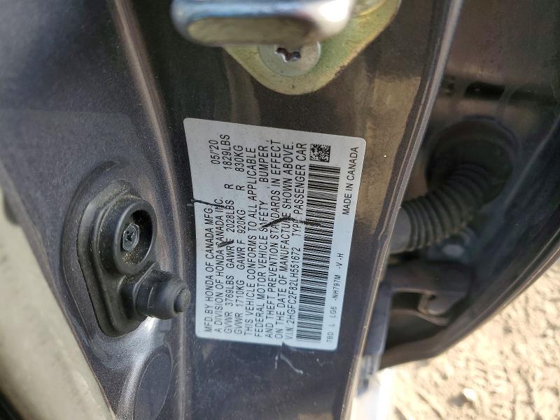 2HGFC2F82LH551672 2020 HONDA CIVIC photo no. 12