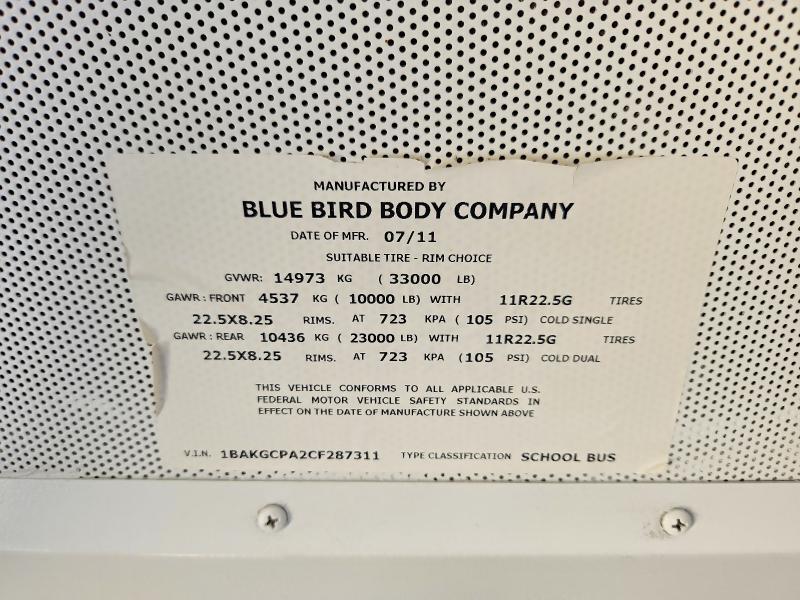 2012 BLUEBIRD VISION - SCHOOL BUS — Фото 10 из 10