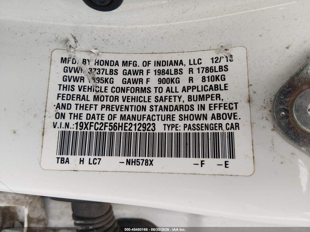 19XFC2F56HE212923 2017 HONDA CIVIC photo no. 9
