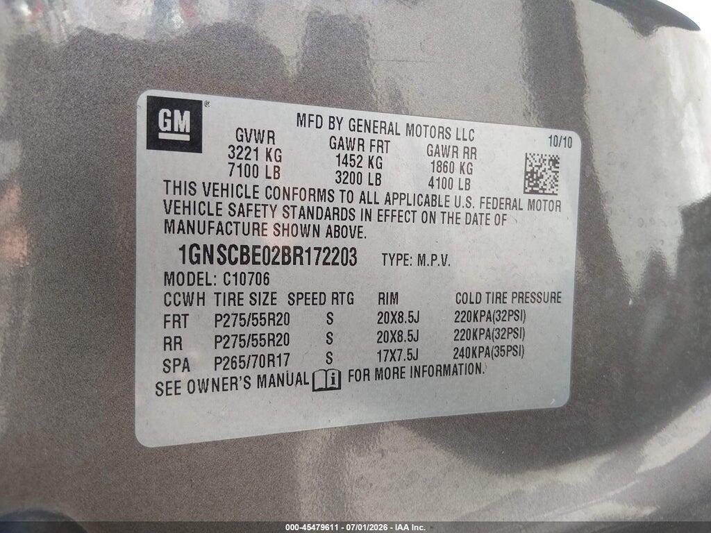 1GNSCBE02BR172203 2011 CHEVROLET TAHOE photo no. 9