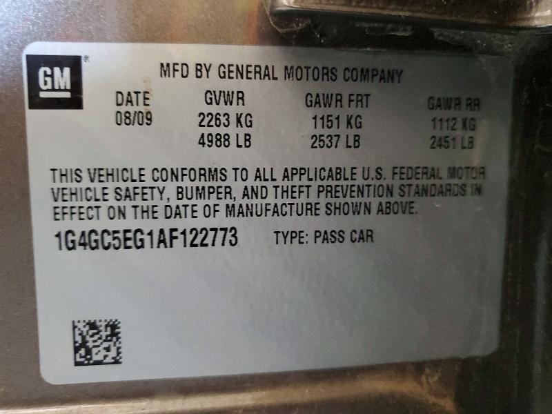 1G4GC5EG1AF122773 2010 BUICK LACROSSE photo no. 12