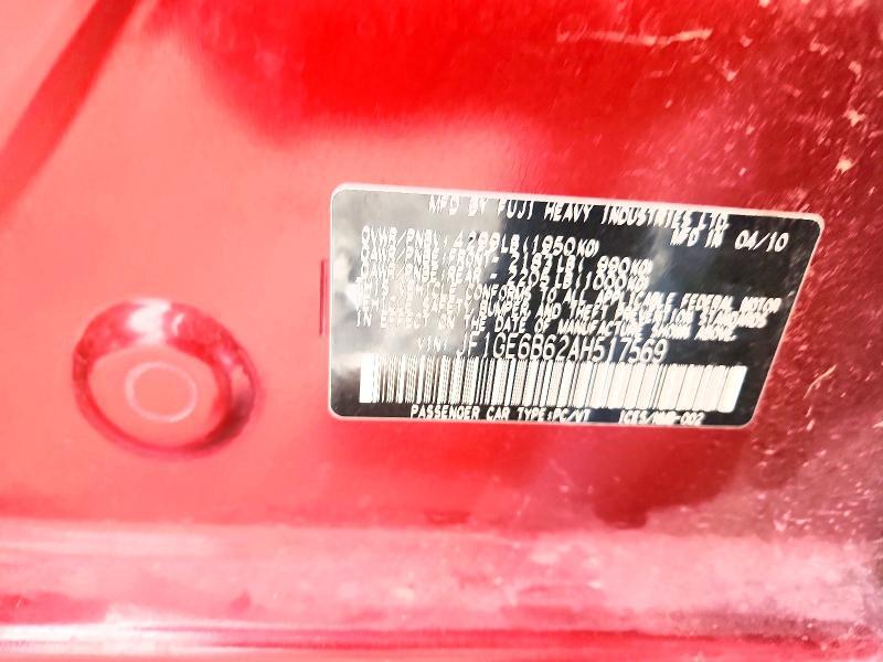 2010 SUBARU IMPREZA 2.5I PREMIUM — Фото 13 из 13