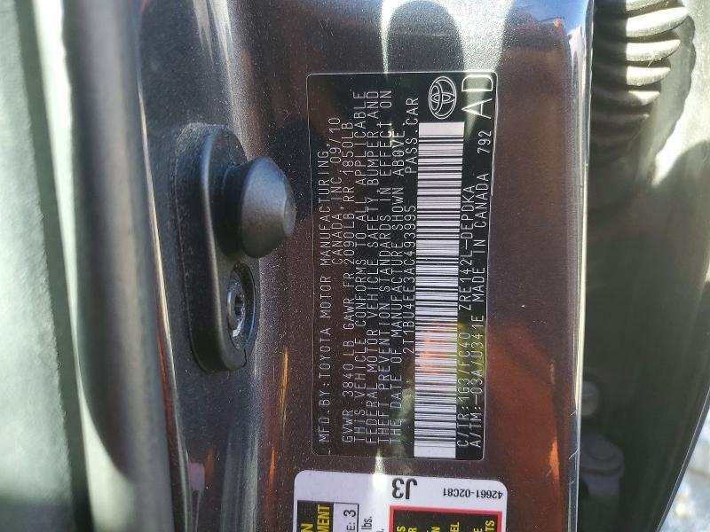 2010 TOYOTA COROLLA SEDAN 2WD — Фото 12 из 12