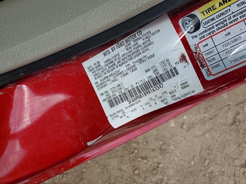 3FAHP08189R163347 2009 FORD FUSION photo no. 12