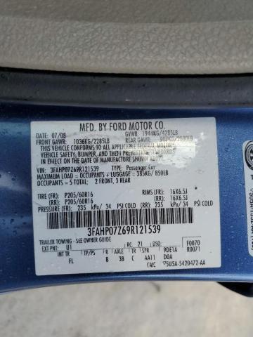 3FAHP07Z69R121539 2009 FORD FUSION photo no. 12