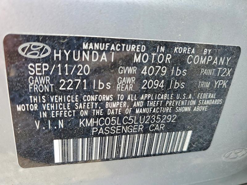 KMHC05LC5LU235292 2020 HYUNDAI IONIQ photo no. 12