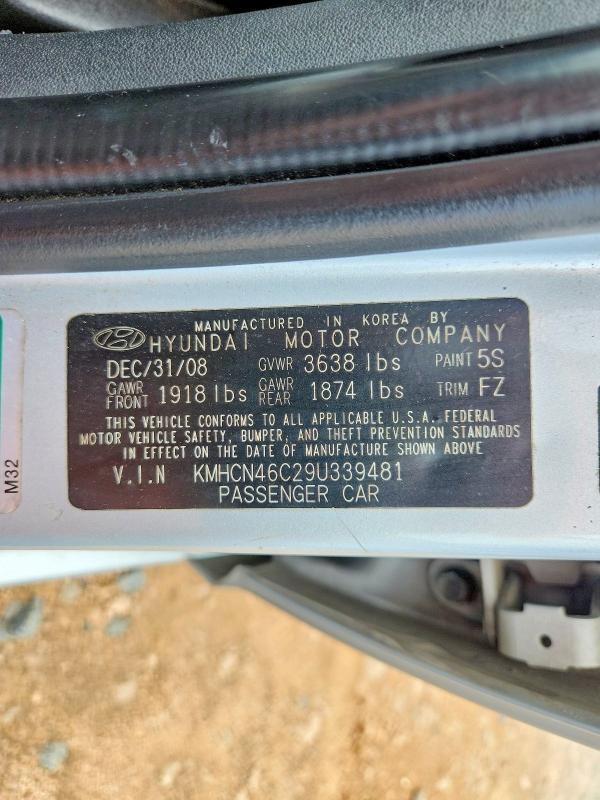 KMHCN46C29U339481 2009 HYUNDAI ACCENT photo no. 12