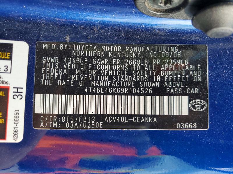 2009 TOYOTA CAMRY LE — Фото 12 из 12