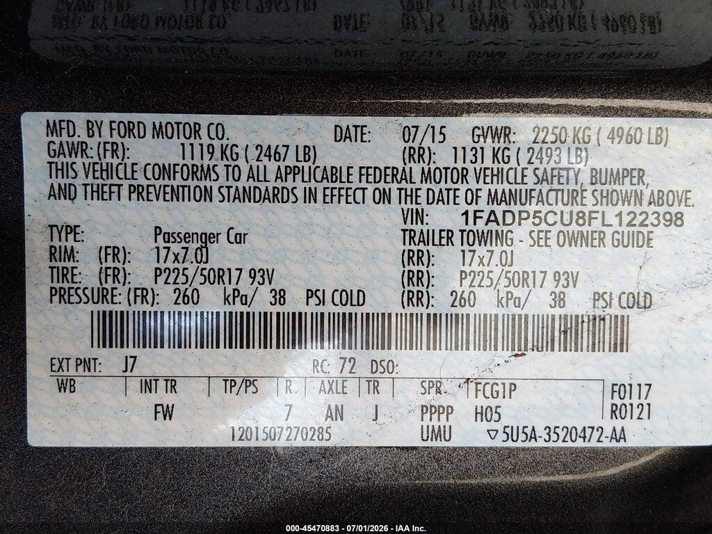 1FADP5CU8FL122398 2015 FORD C-MAX ENERGI photo no. 9