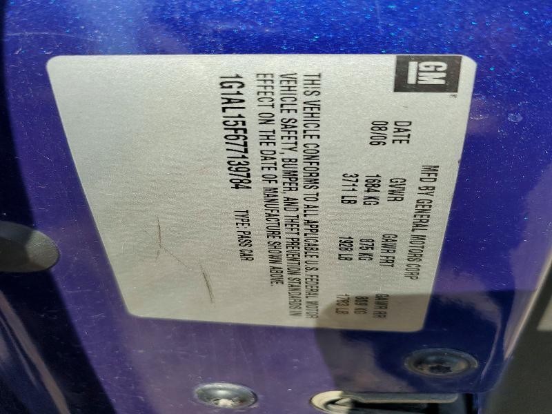 1G1AL15F677139784 2007 CHEVROLET COBALT photo no. 12