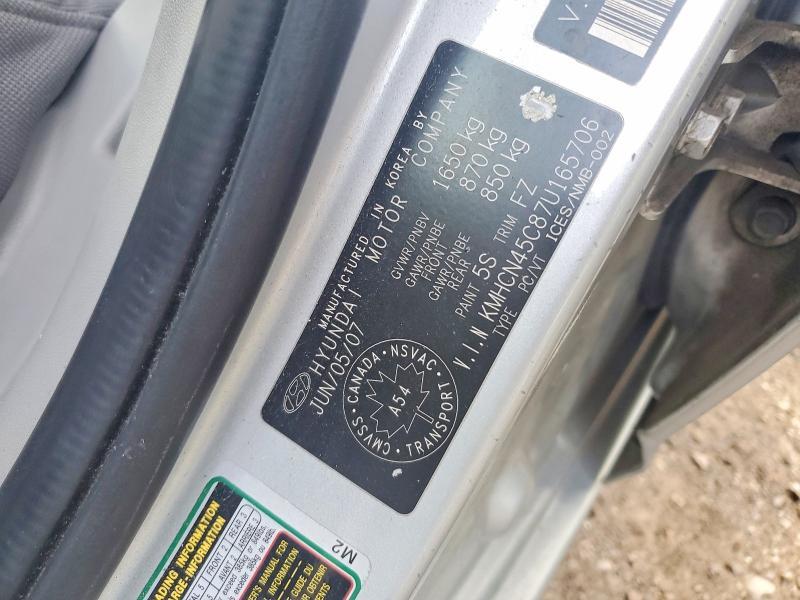 KMHCN45C87U165706 2007 HYUNDAI ACCENT photo no. 12