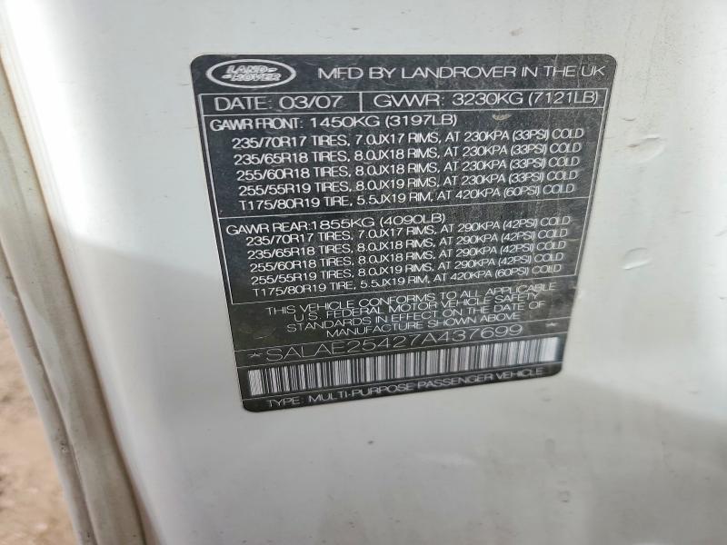 2007 LAND ROVER LR3 SE — Фото 12 из 12