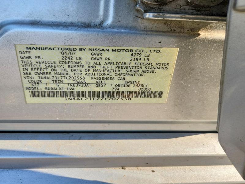2007 NISSAN ALTIMA 2.5 — Фото 12 из 12