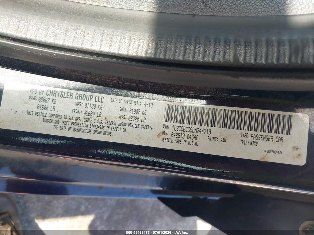 1C3CCBCG9DN744718 2013 CHRYSLER 200 photo no. 9