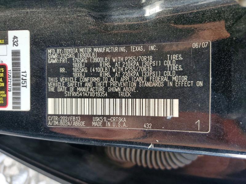 5TFRV54147X019354 2007 TOYOTA TUNDRA photo no. 12