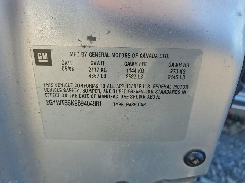2G1WT55K969404981 2006 CHEVROLET IMPALA photo no. 12