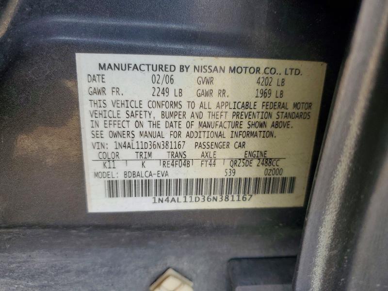2006 NISSAN ALTIMA 2.5 — Фото 13 из 13