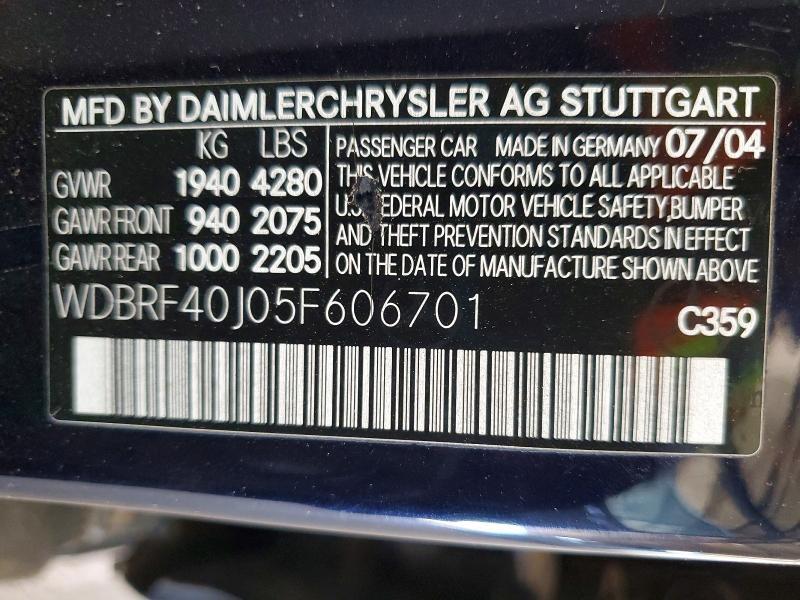 2005 MERCEDES-BENZ C 230K SPORT SEDAN — Фото 12 из 12
