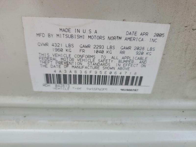 4A3AB36F95E064718 2005 MITSUBISHI GALANT photo no. 12