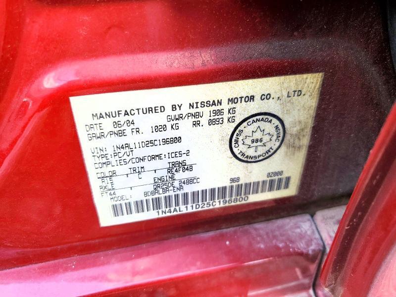 2005 NISSAN ALTIMA — Фото 12 из 12
