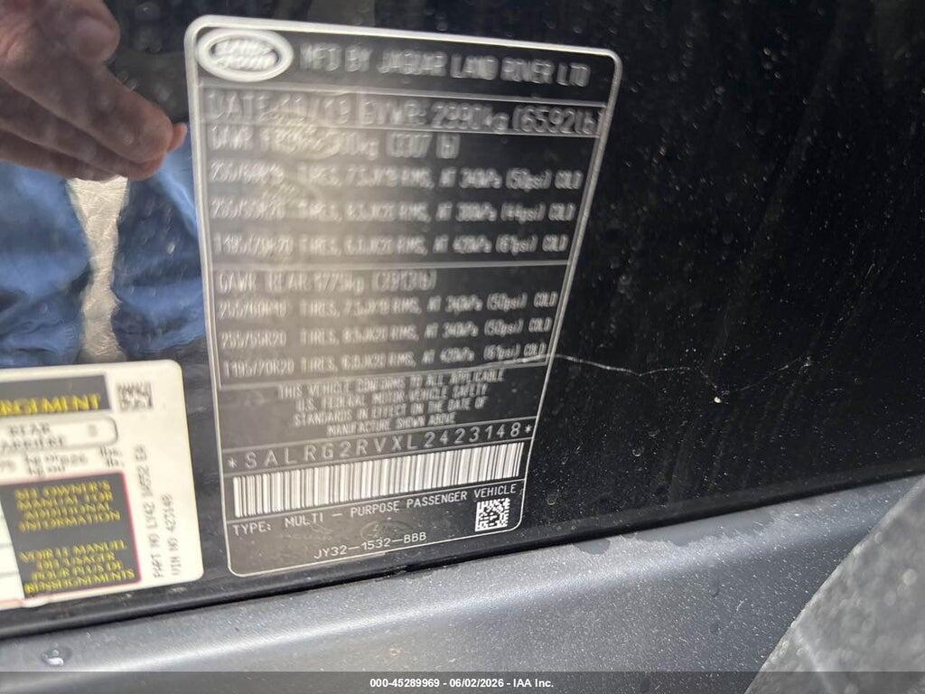 SALRG2RVXL2423148 2020 LAND ROVER DISCOVERY photo no. 9
