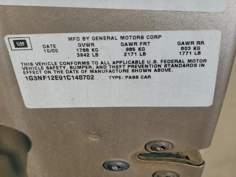 1G3NF12E91C148702 2001 OLDSMOBILE ALERO photo no. 12