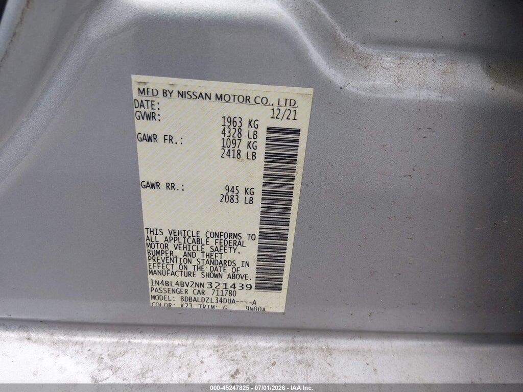 1N4BL4BV2NN321439 2022 NISSAN ALTIMA photo no. 9