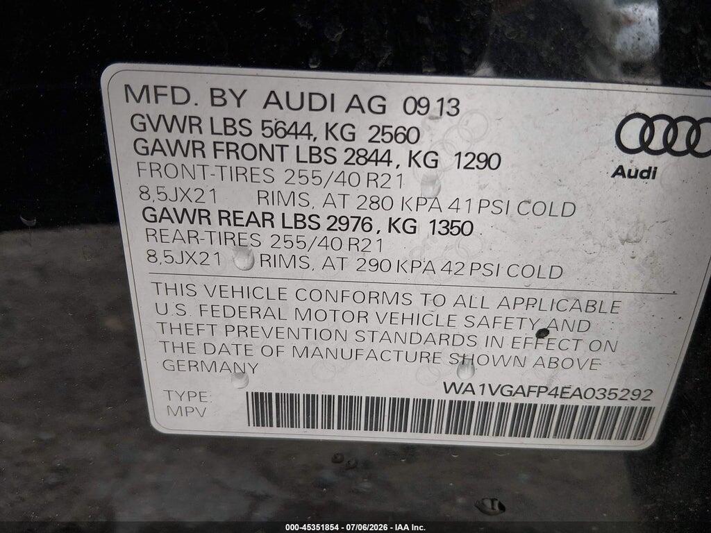WA1VGAFP4EA035292 2014 AUDI SQ5 photo no. 9