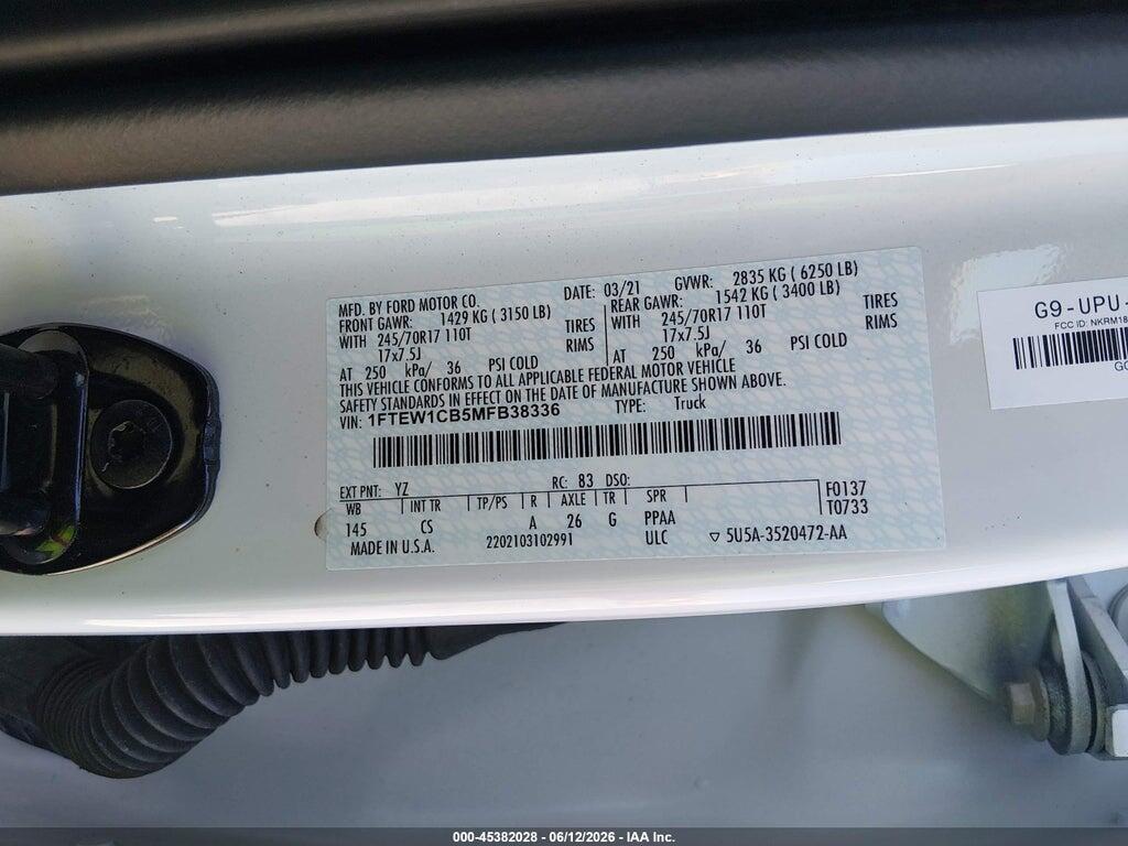 1FTEW1CB5MFB38336 2021 FORD F-150 photo no. 9