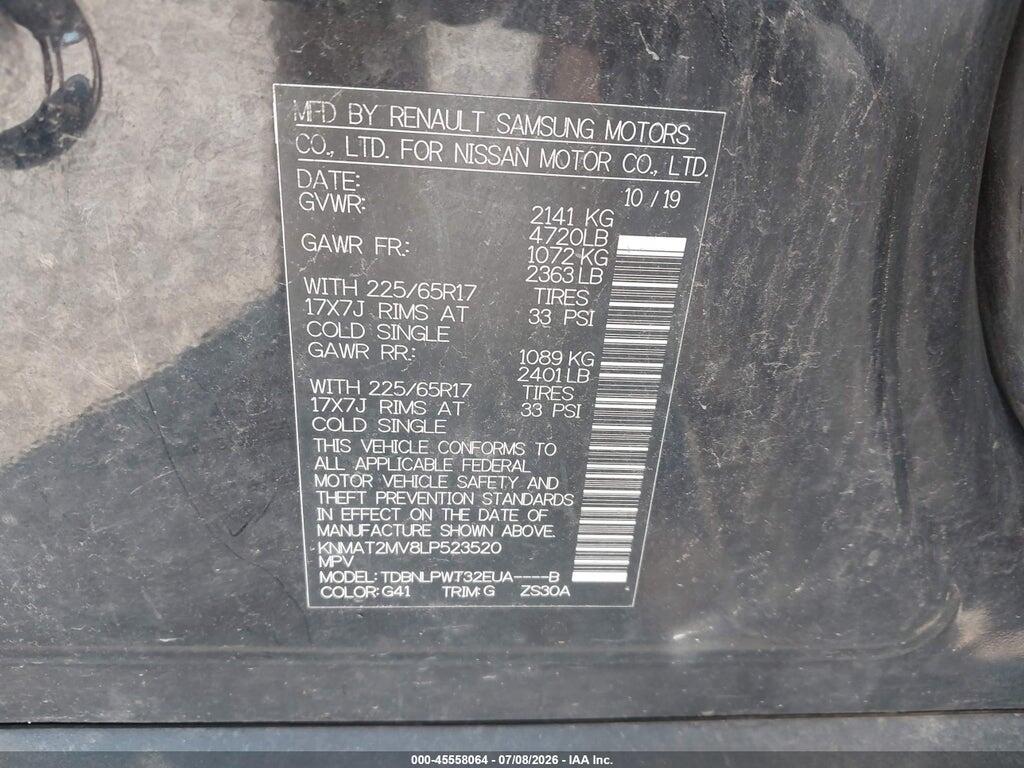 KNMAT2MV8LP523520 2020 NISSAN ROGUE photo no. 8