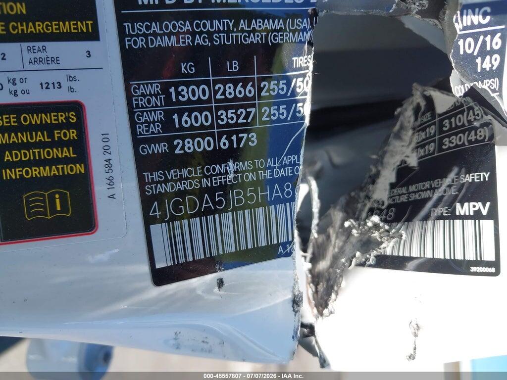 4JGDA5JB5HA861848 2017 MERCEDES-BENZ GLE 350 photo no. 9