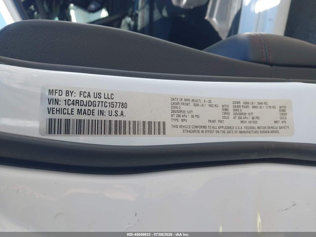 1C4RDJDG7TC157780 2026 DODGE DURANGO photo no. 9