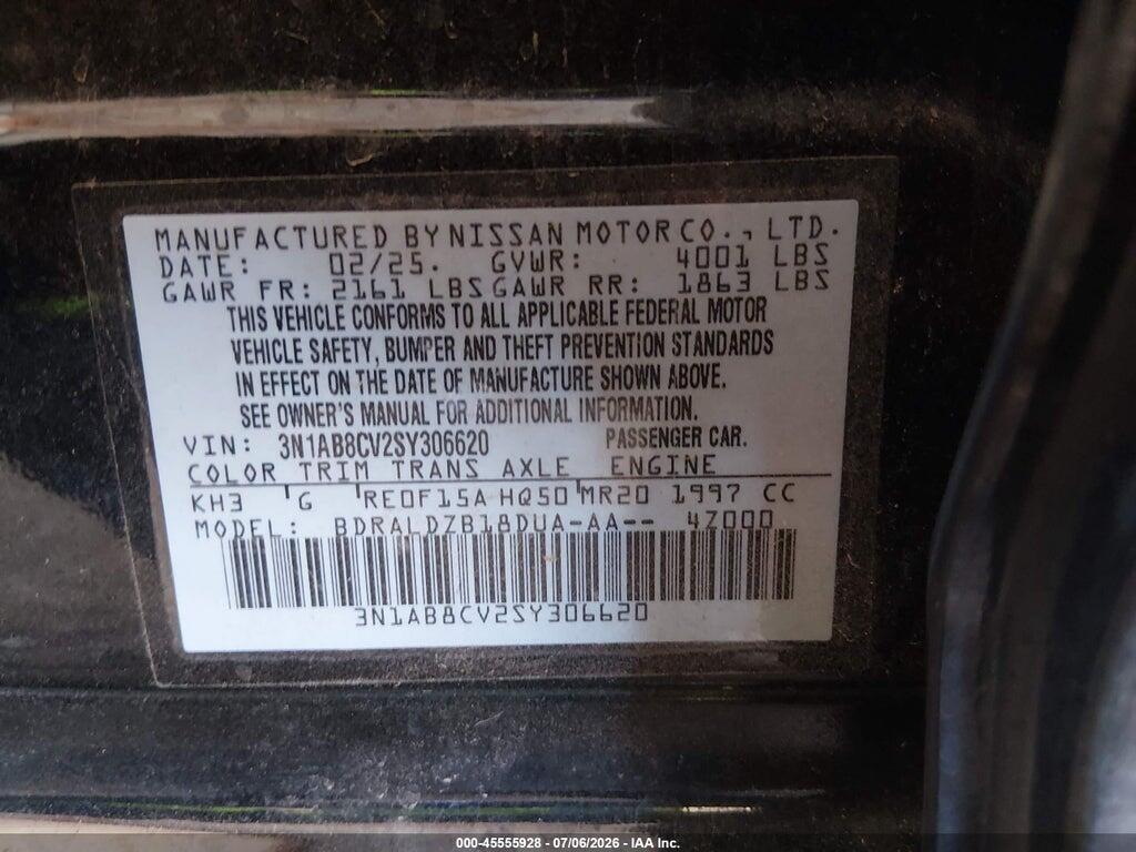 3N1AB8CV2SY306620 2025 NISSAN SENTRA photo no. 9